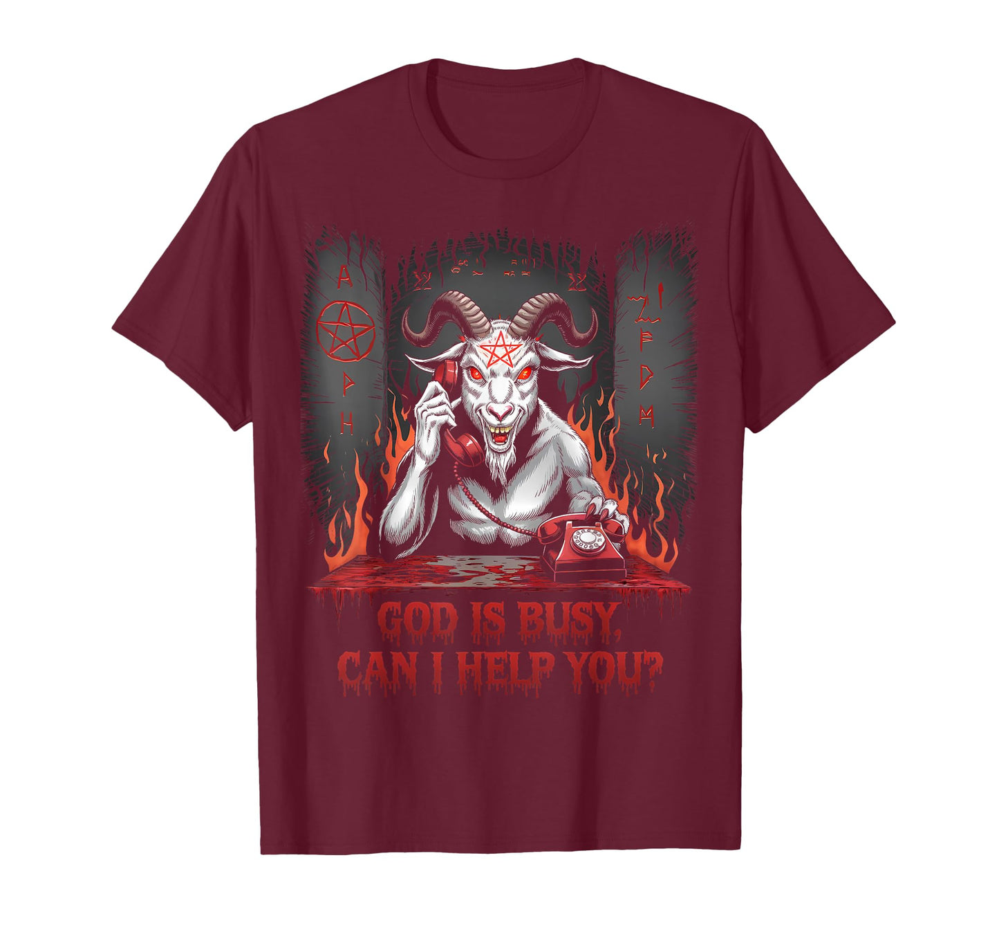 Satanic Goat Office Demon Occult Funny Sarcastic T-Shirt