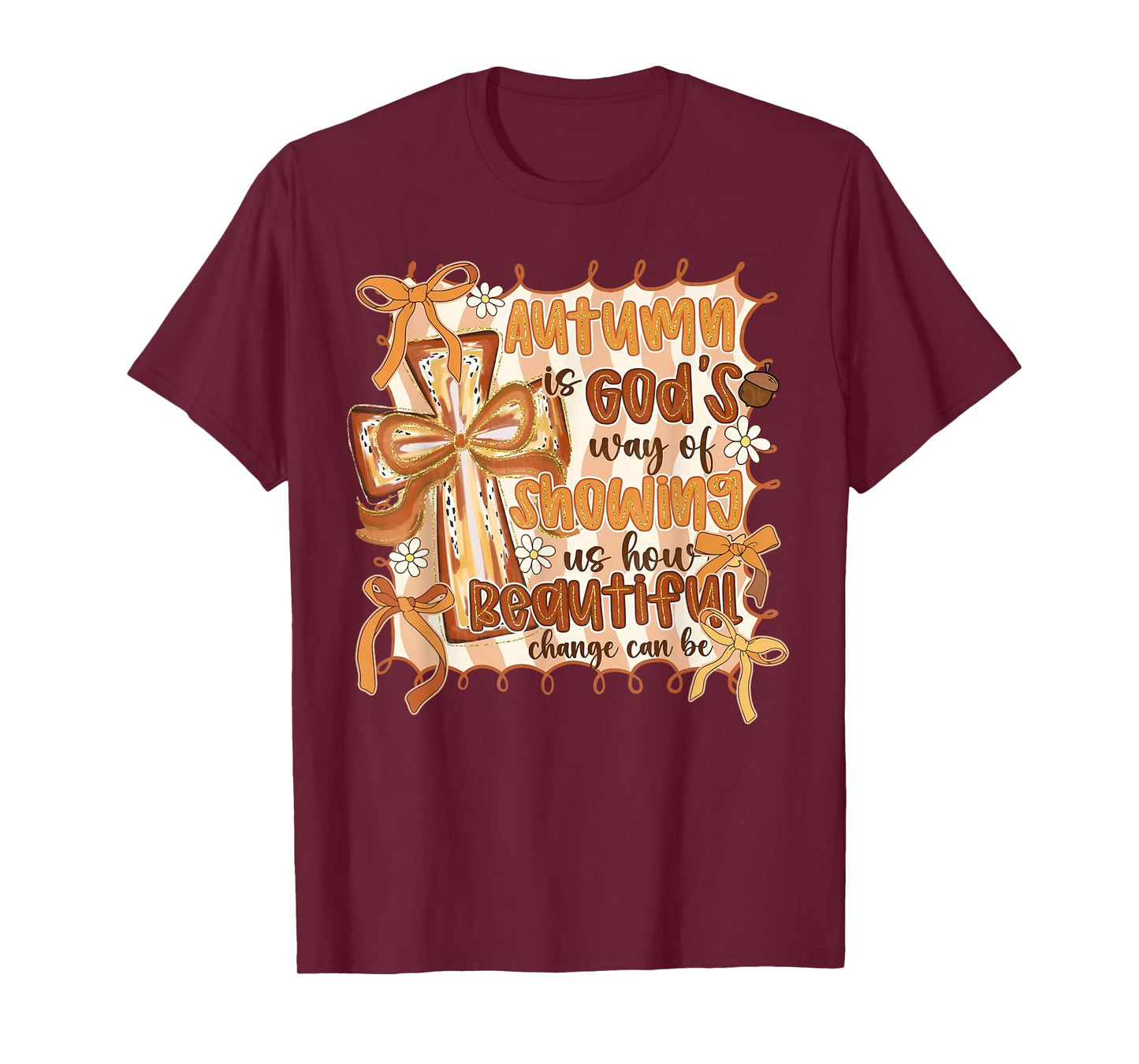 Preppy Autumn Is God's Way Floral Christian Fall T-Shirt