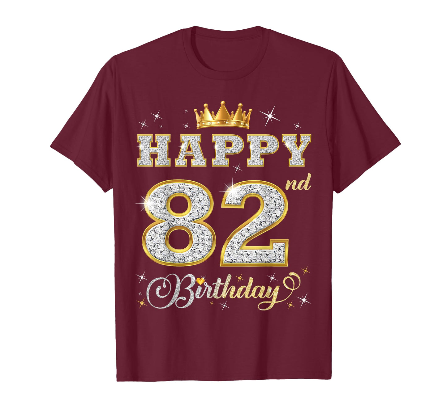 Happy 82nd Birthday 82 Years Old Women Men Birthday Party T-Shirt