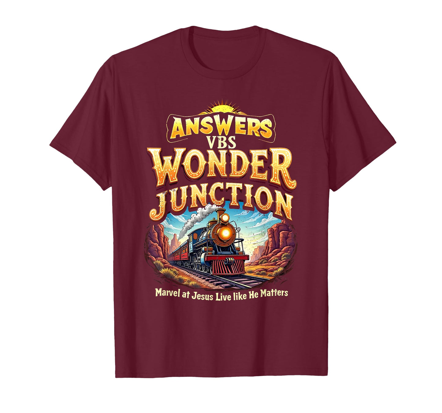 Vintage Wonder Junction VBS Train Theme Christian Apparel T-Shirt