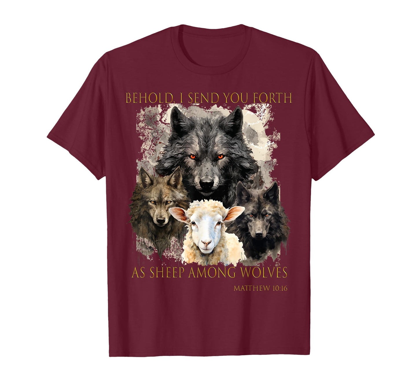 Christ Sheep among wolves John 3:16 Yeshua Religious Gospel T-Shirt