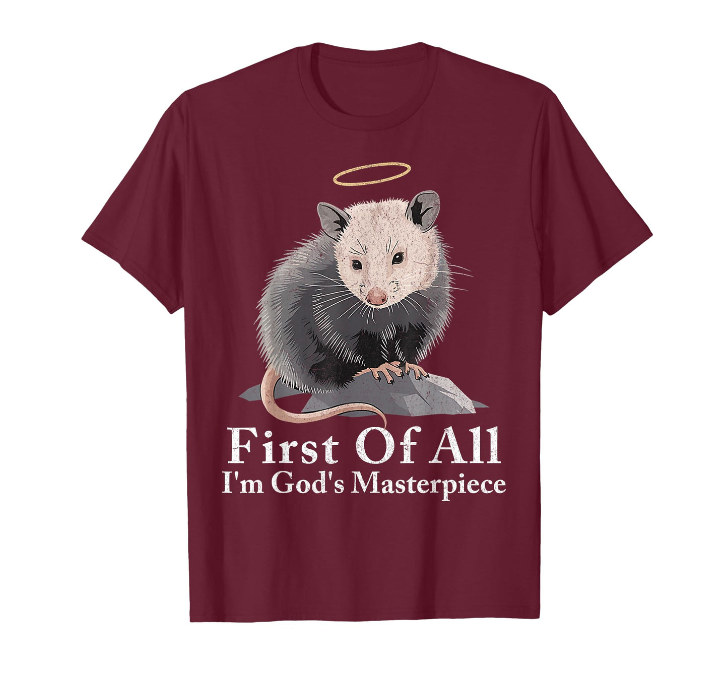 First Of All I'm God's Masterpiece Funny Opossum Possum T-Shirt