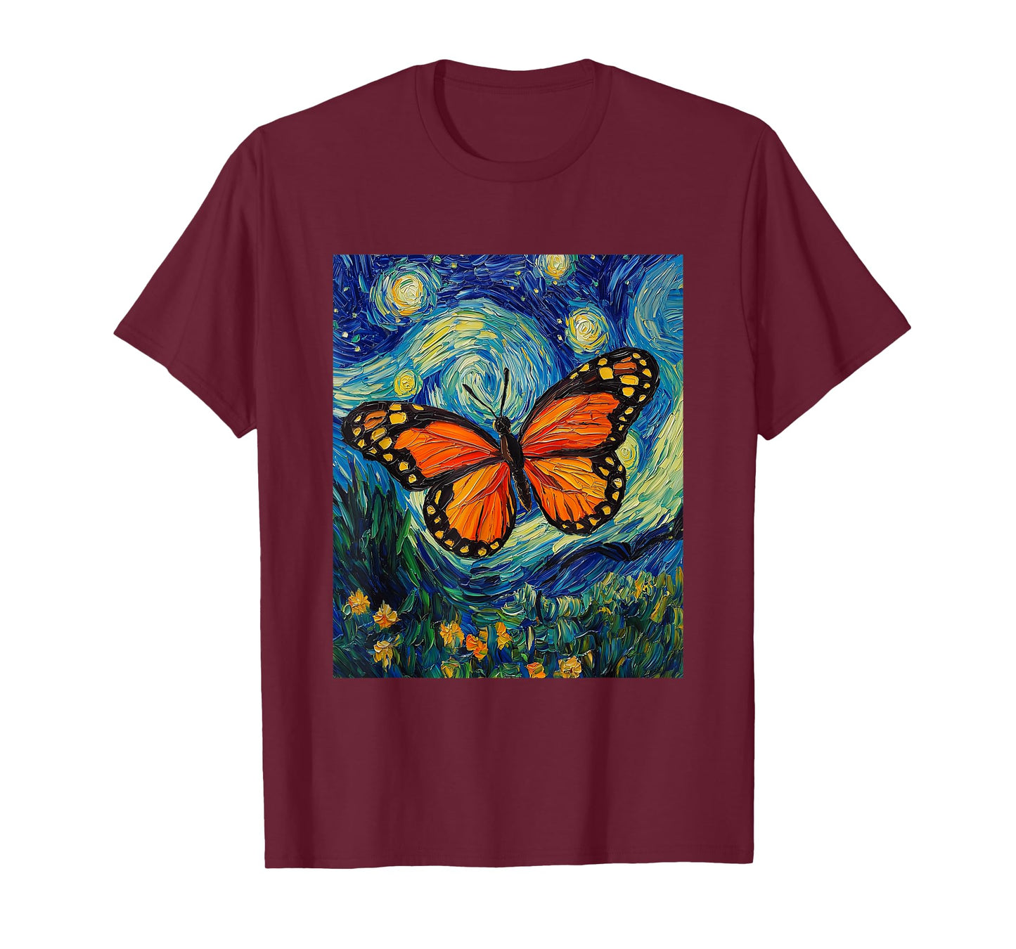 Cute Butterfly - Van Gogh Style - Starry Night T-Shirt