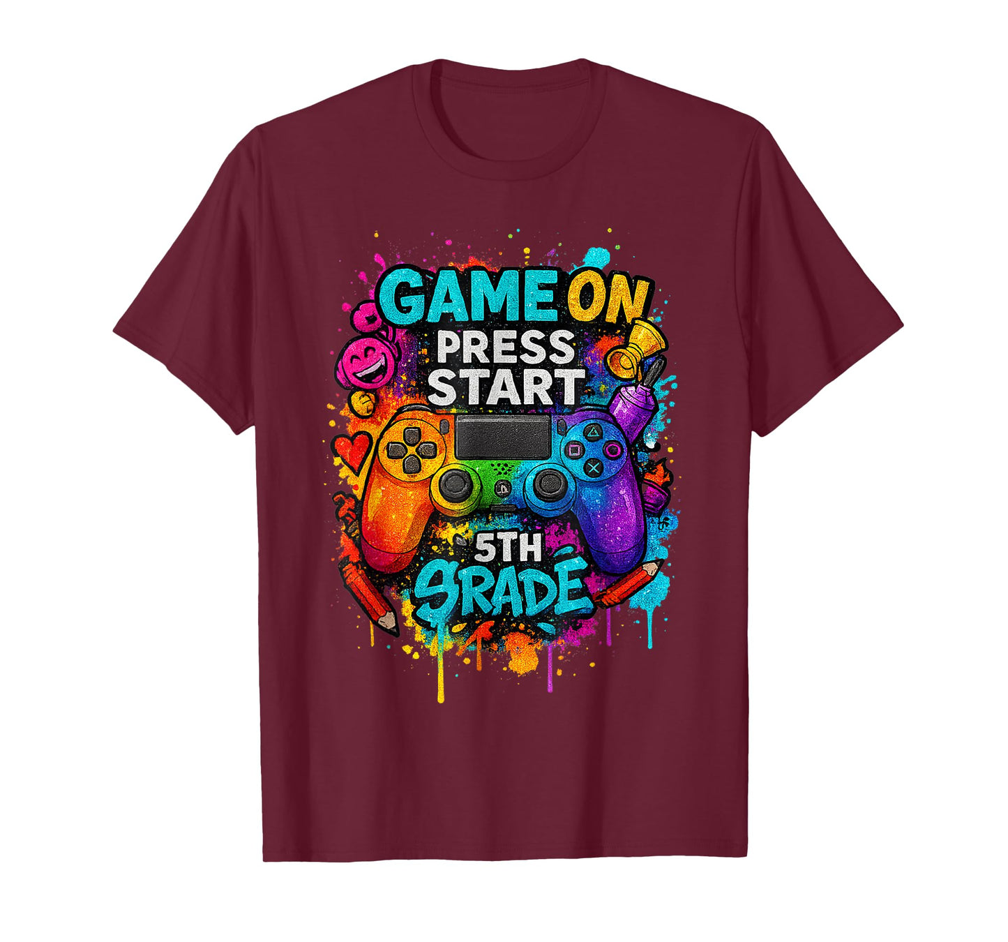 Game On 5th Grade Gamer Boys Kids Back To School First Day T-Shirt