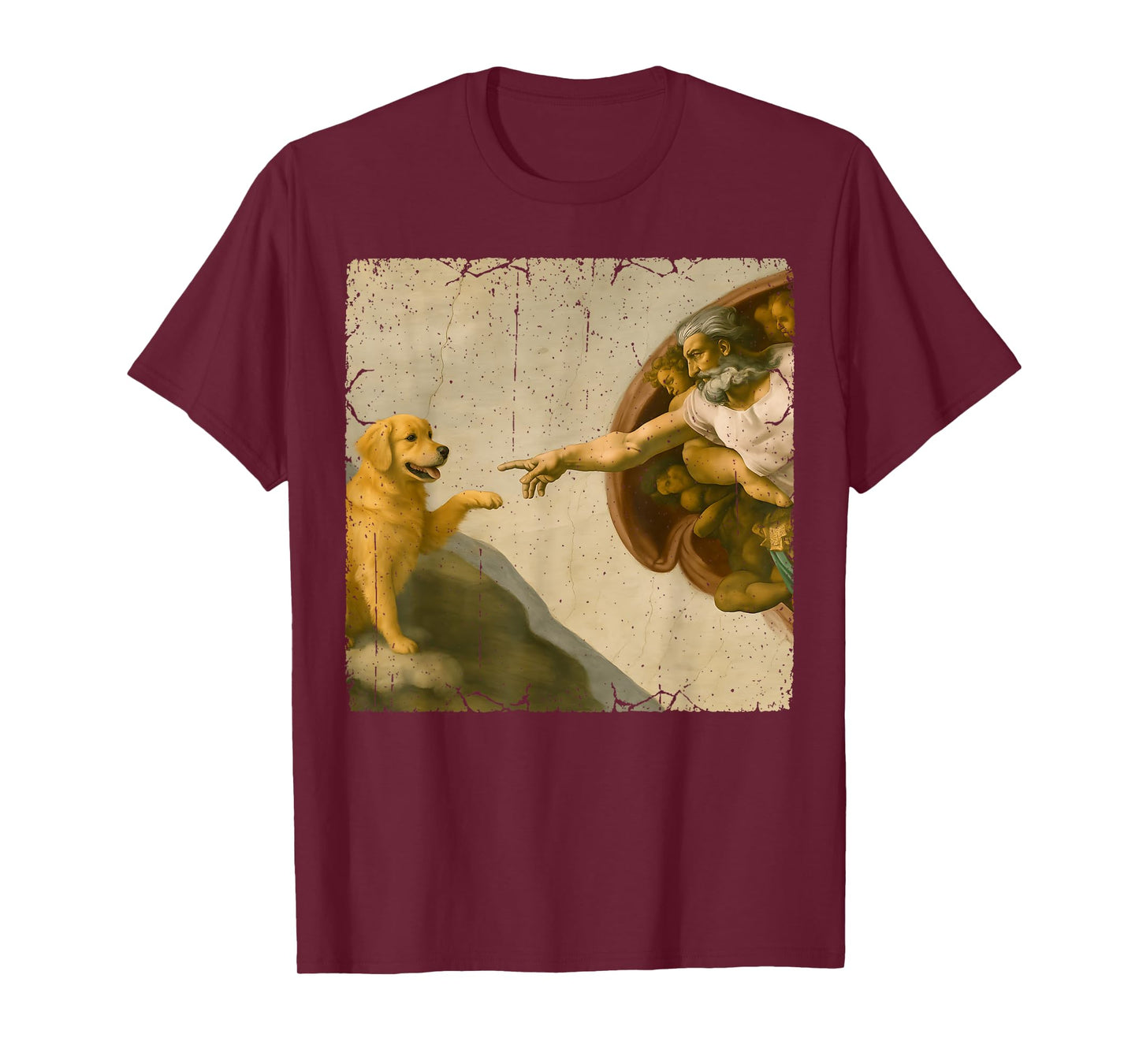 Golden Retriever God Creation of Adam Meme Funny Memes T-Shirt