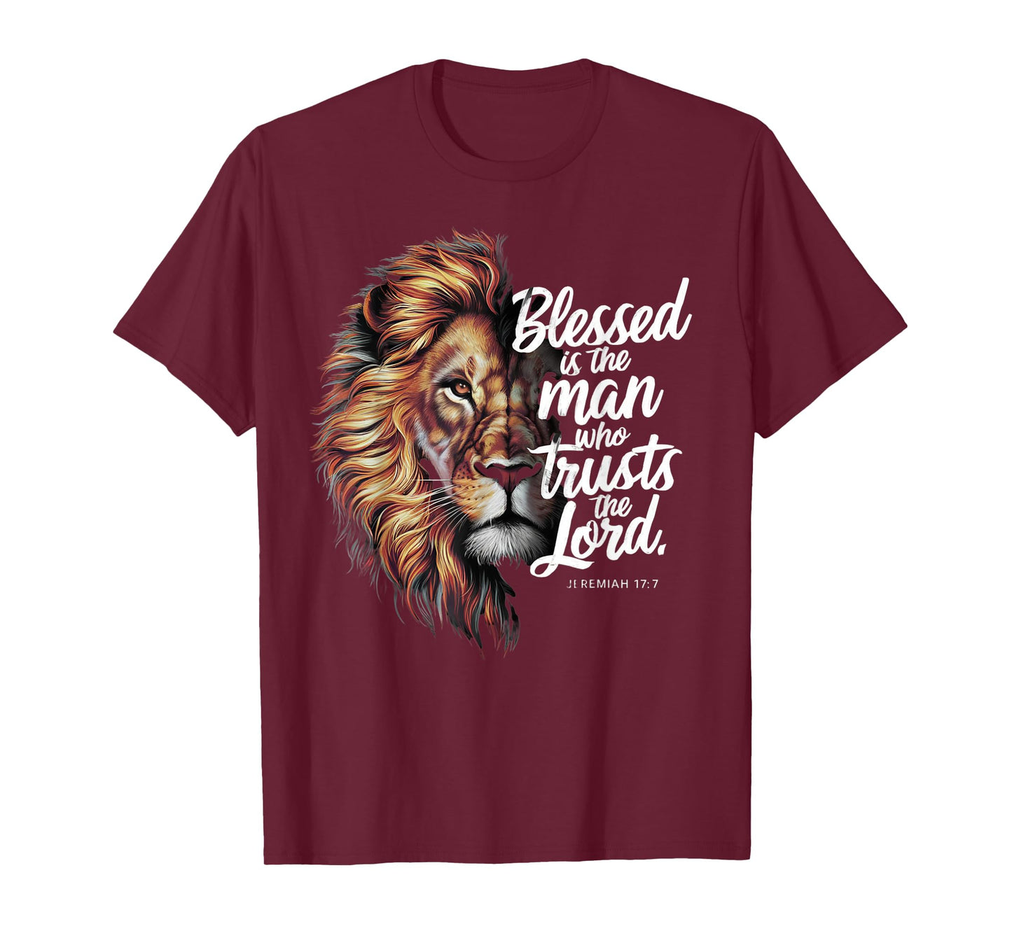 Blessed Christian God Jesus Faith Bible Verse Jeremiah Lion T-Shirt
