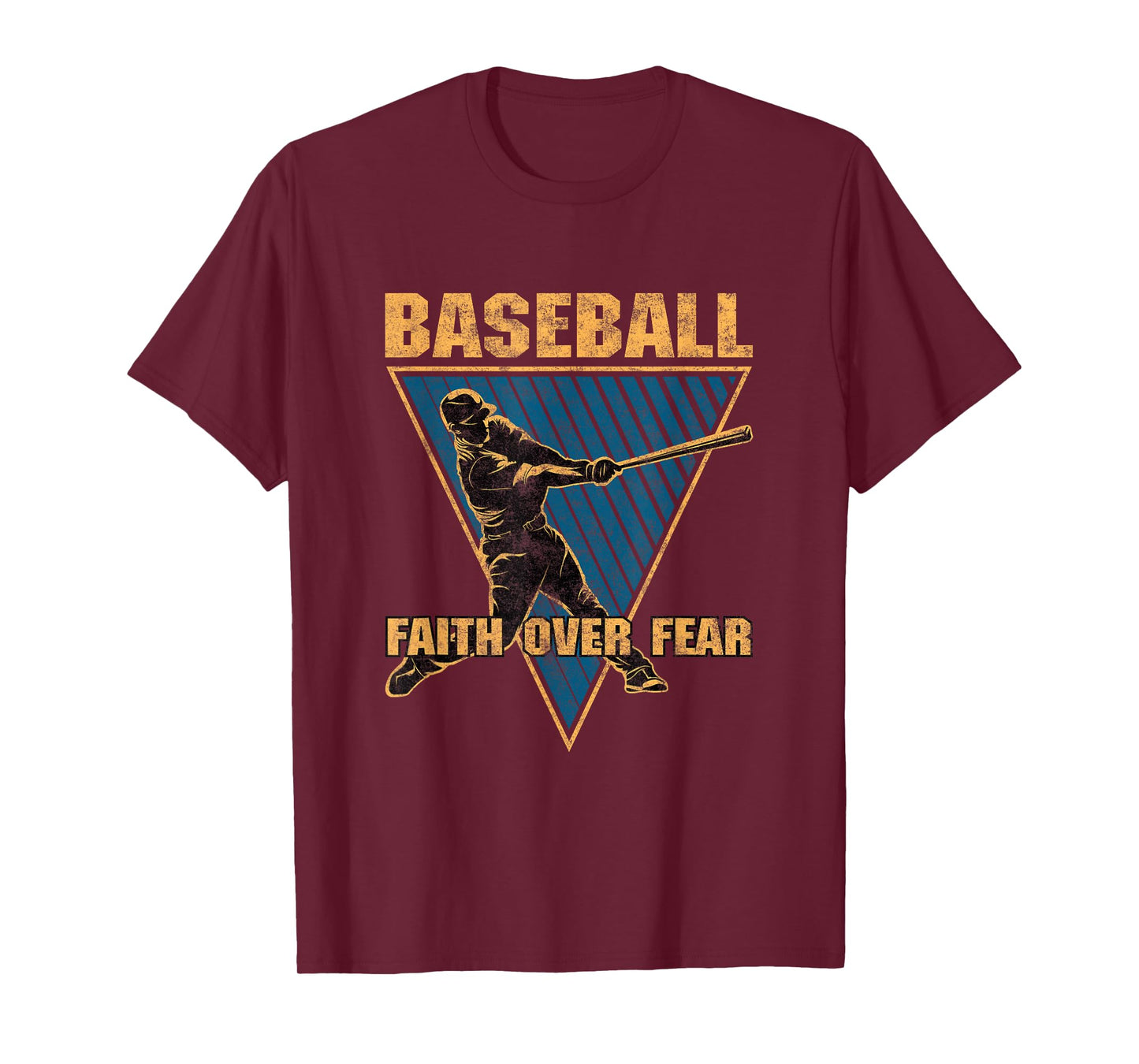 Baseball Faith Over Fear Player Coach Fan Sport Game Day T-Shirt