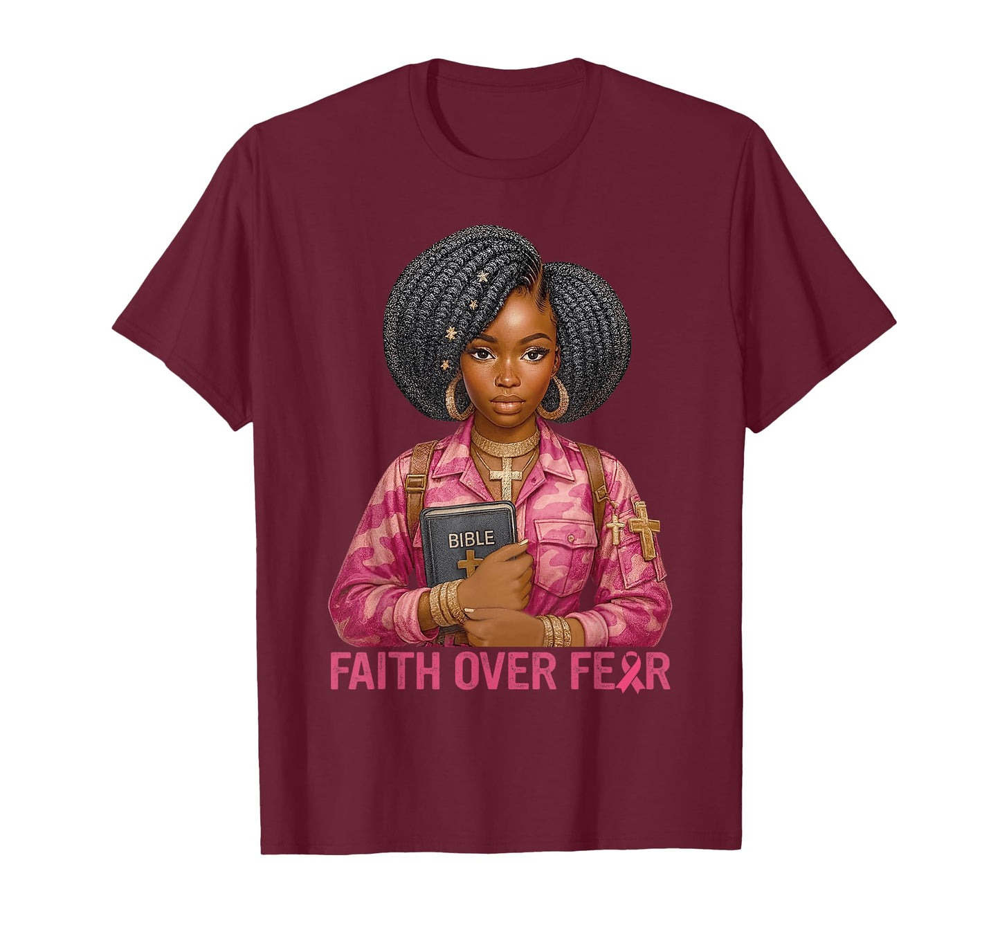 Choose Faith Over Fear Bible Cancer Awareness T-Shirt