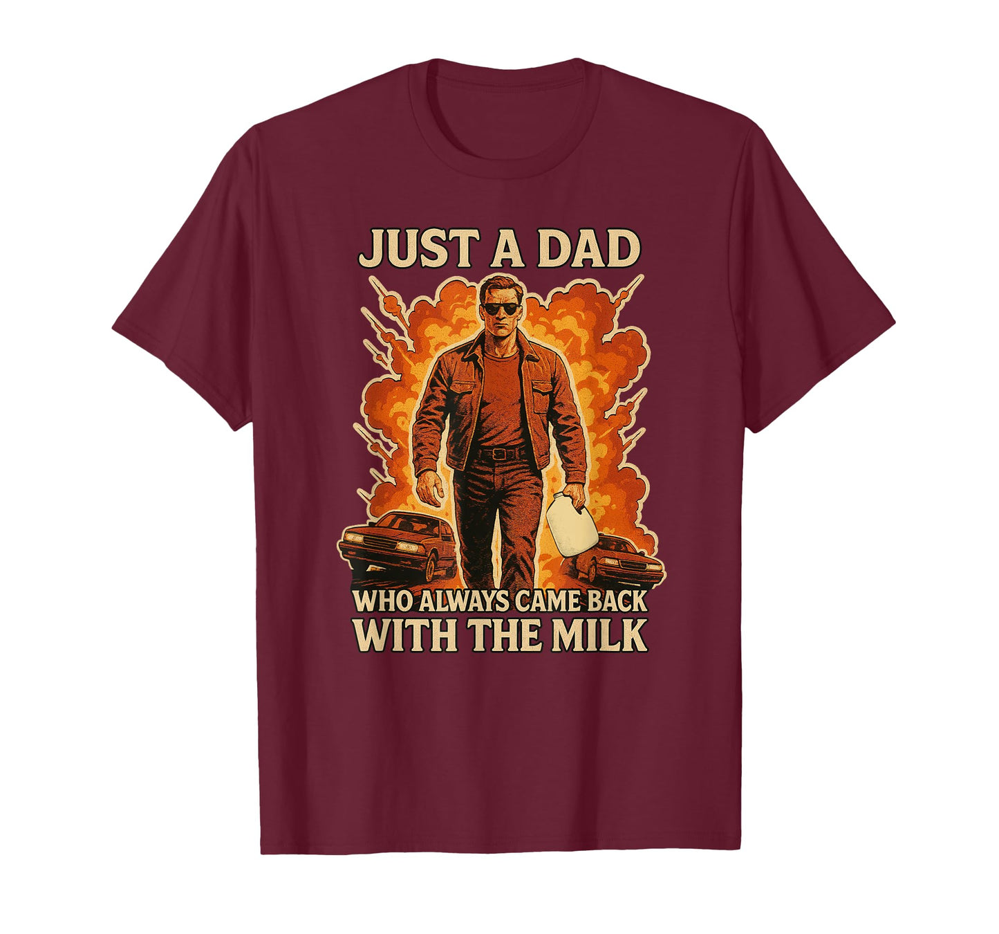 Father's Day Just A Dad Who Always Came Back With The Milk T-Shirt