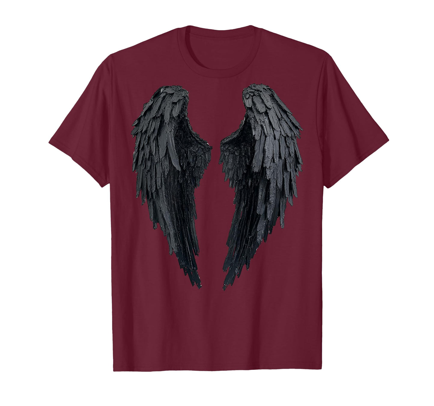 Black Angel Wings On Back T-Shirt