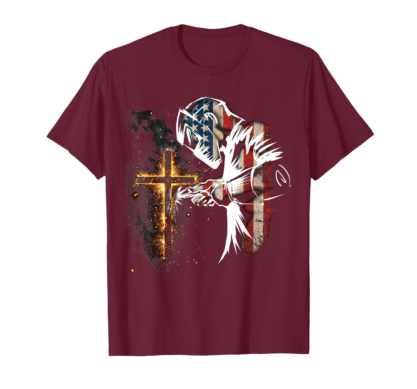 Welder American Flag Mig Tig Welding Faith Cross Christian T-Shirt