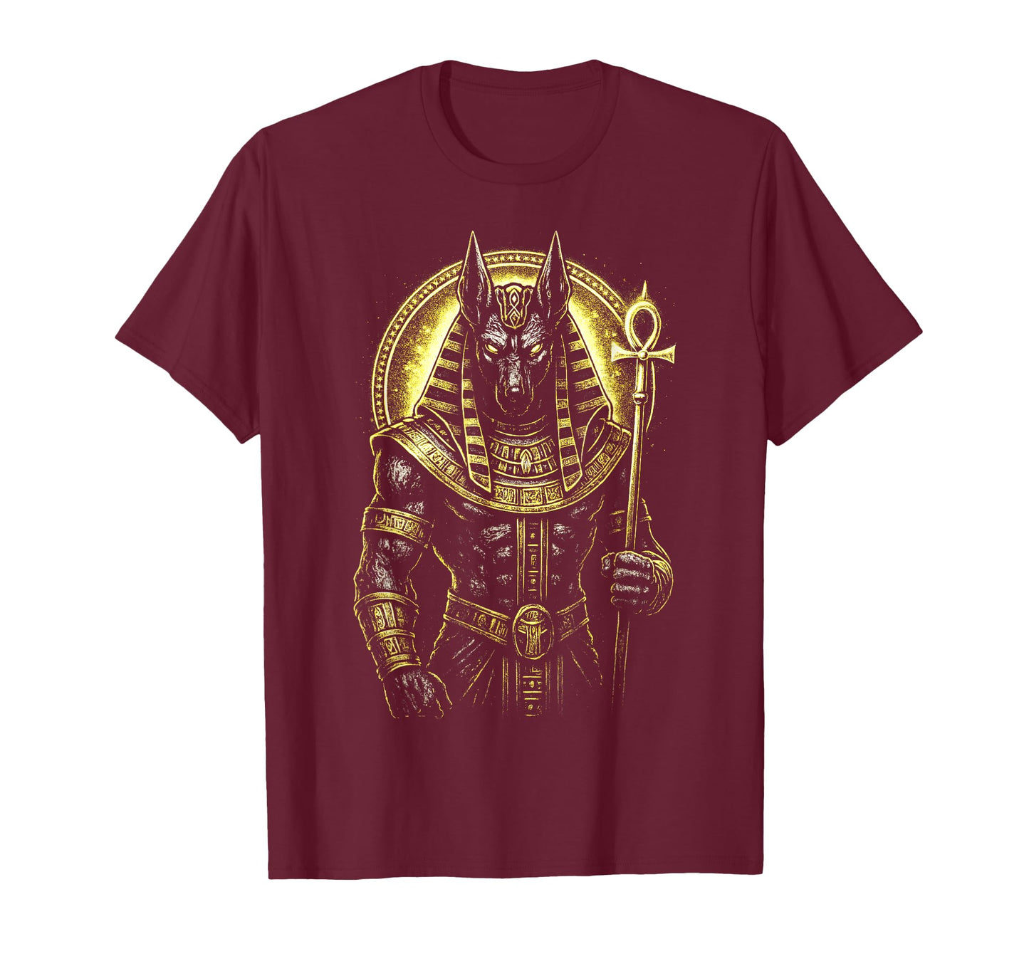 Egyptian Anubis Ancient Mythology God Hieroglyphs T-Shirt