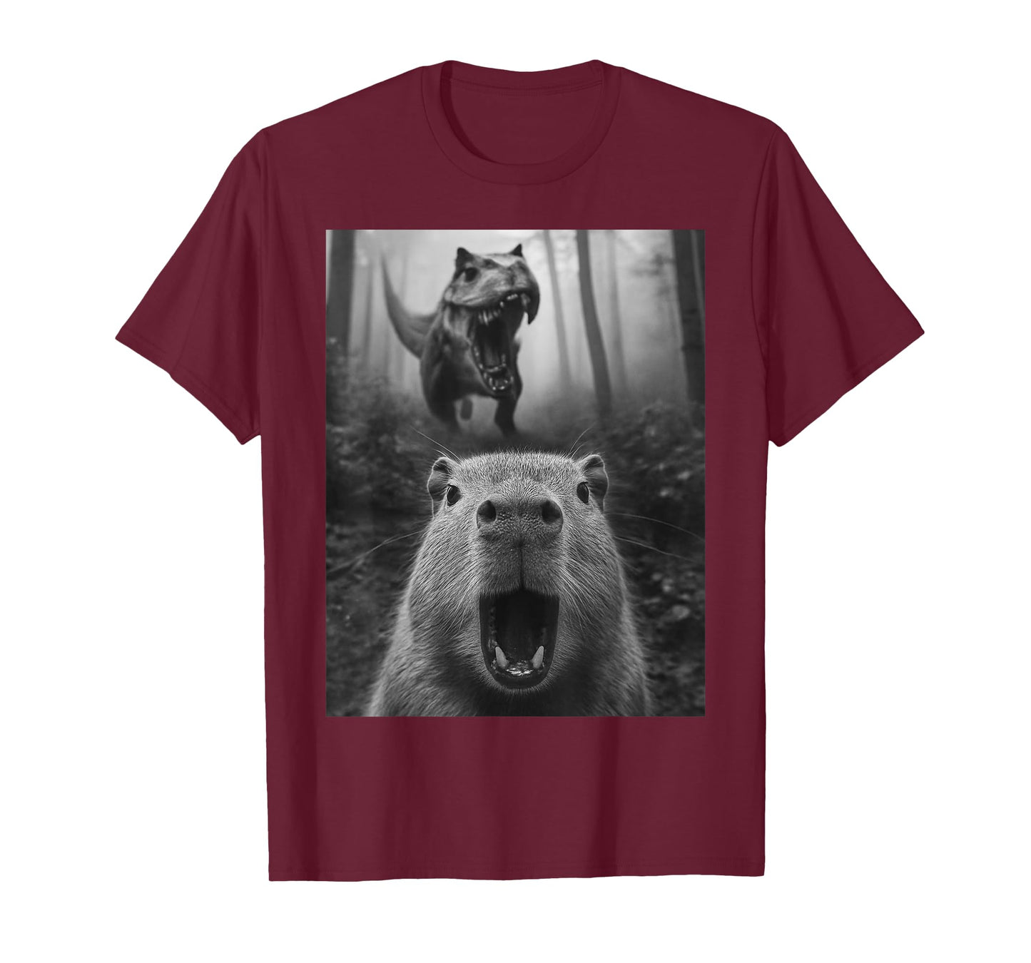 Capybara Capy TRex Dino Capybara Selfie With T-Rex Dinosaur T-Shirt