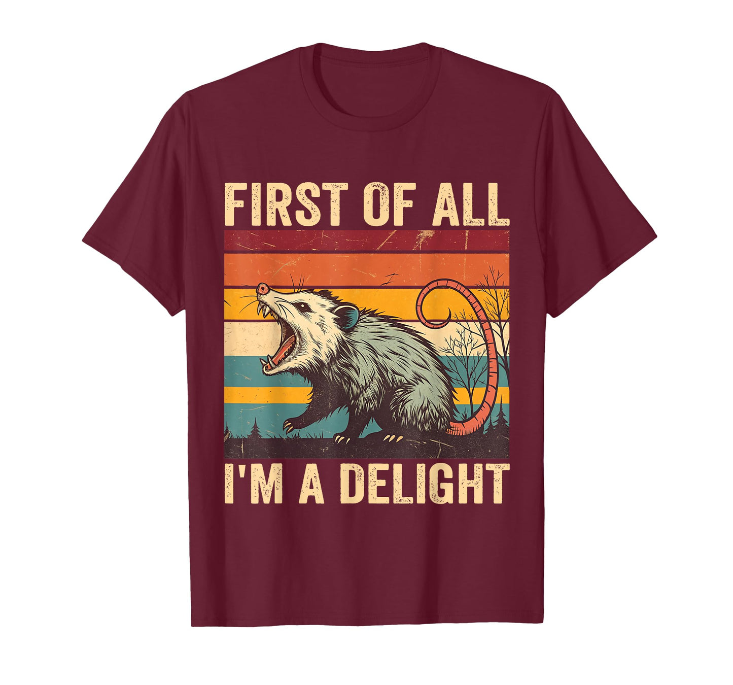 First Of All I'm A Delight Angry Possum Opossum Sarcastic T-Shirt