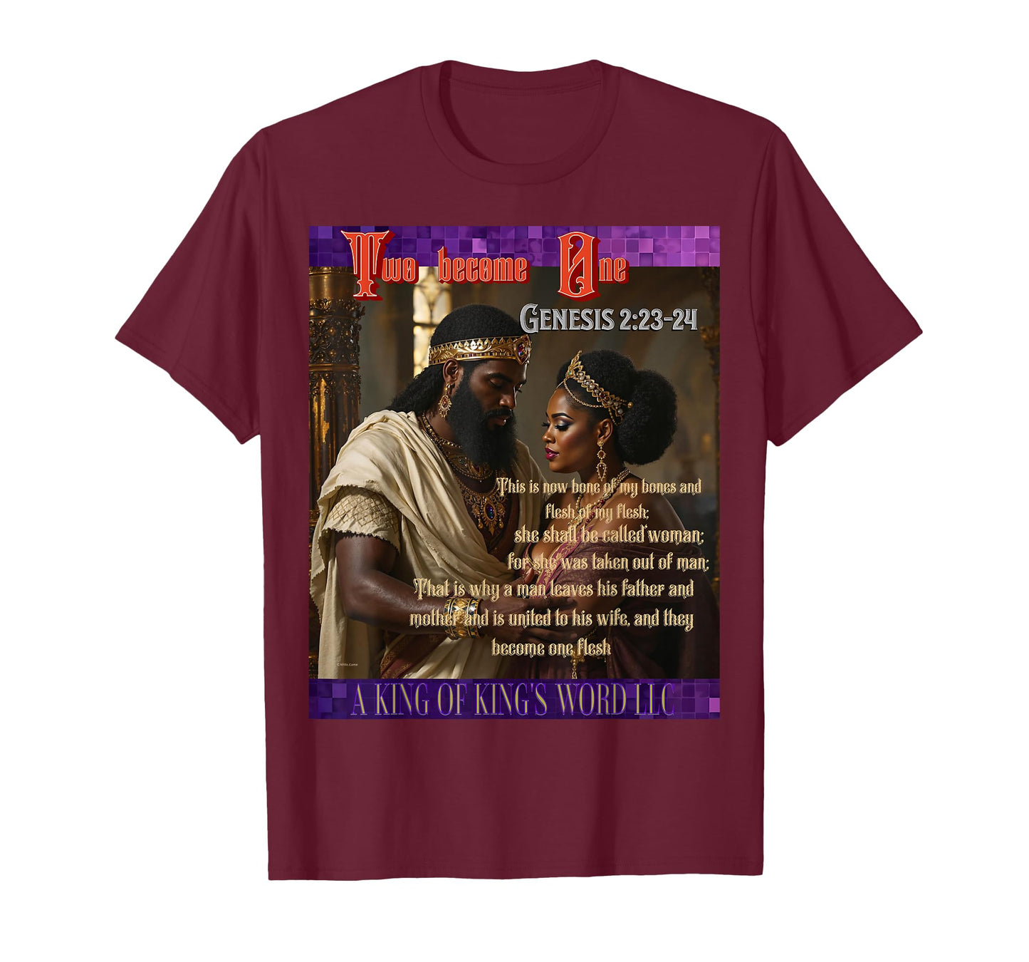Two Become One Genesis 2:23-24 T-Shirt