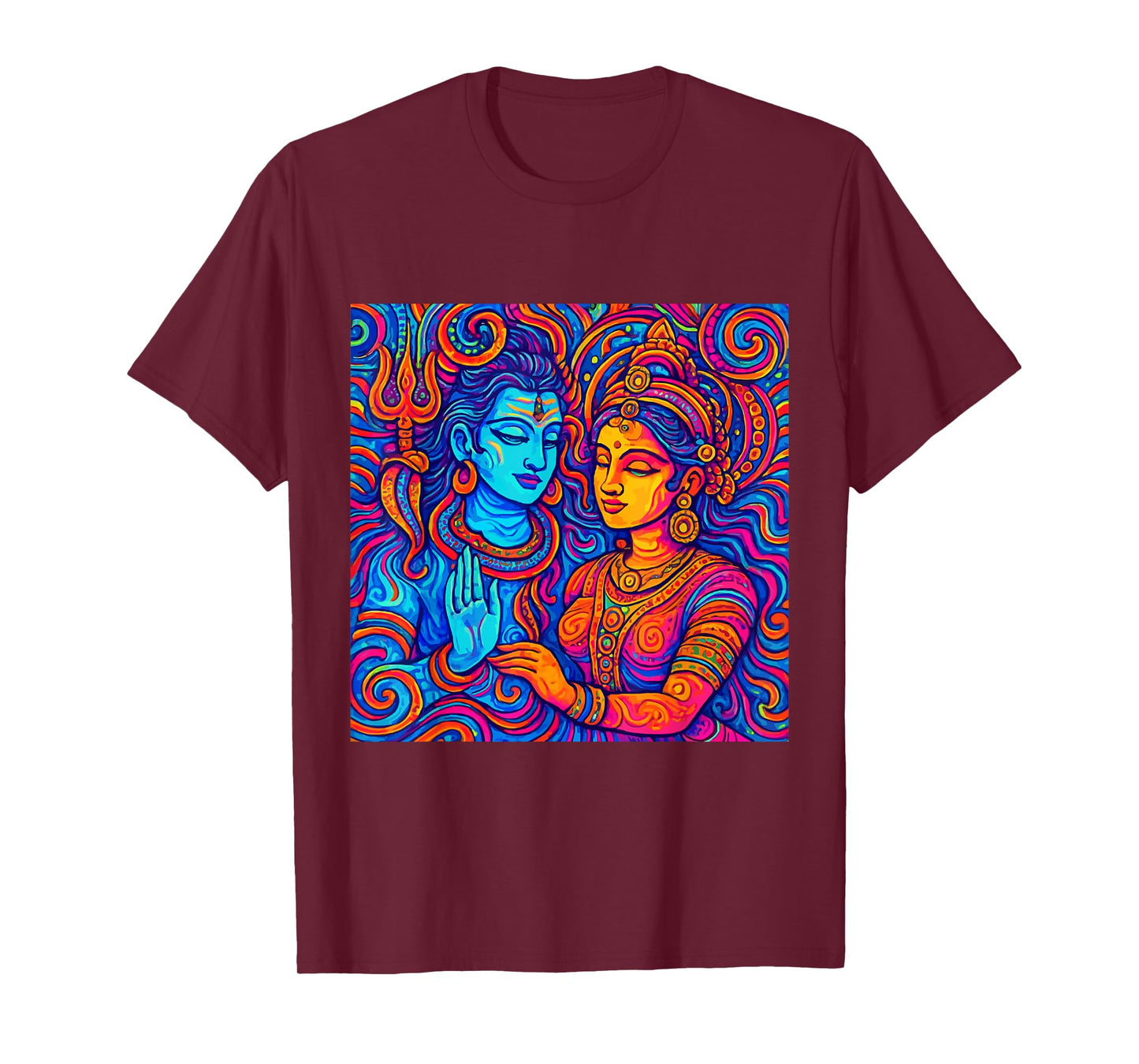 Lord Shiva Durga Hindu God Mahadeva Goddess Parvati T-Shirt