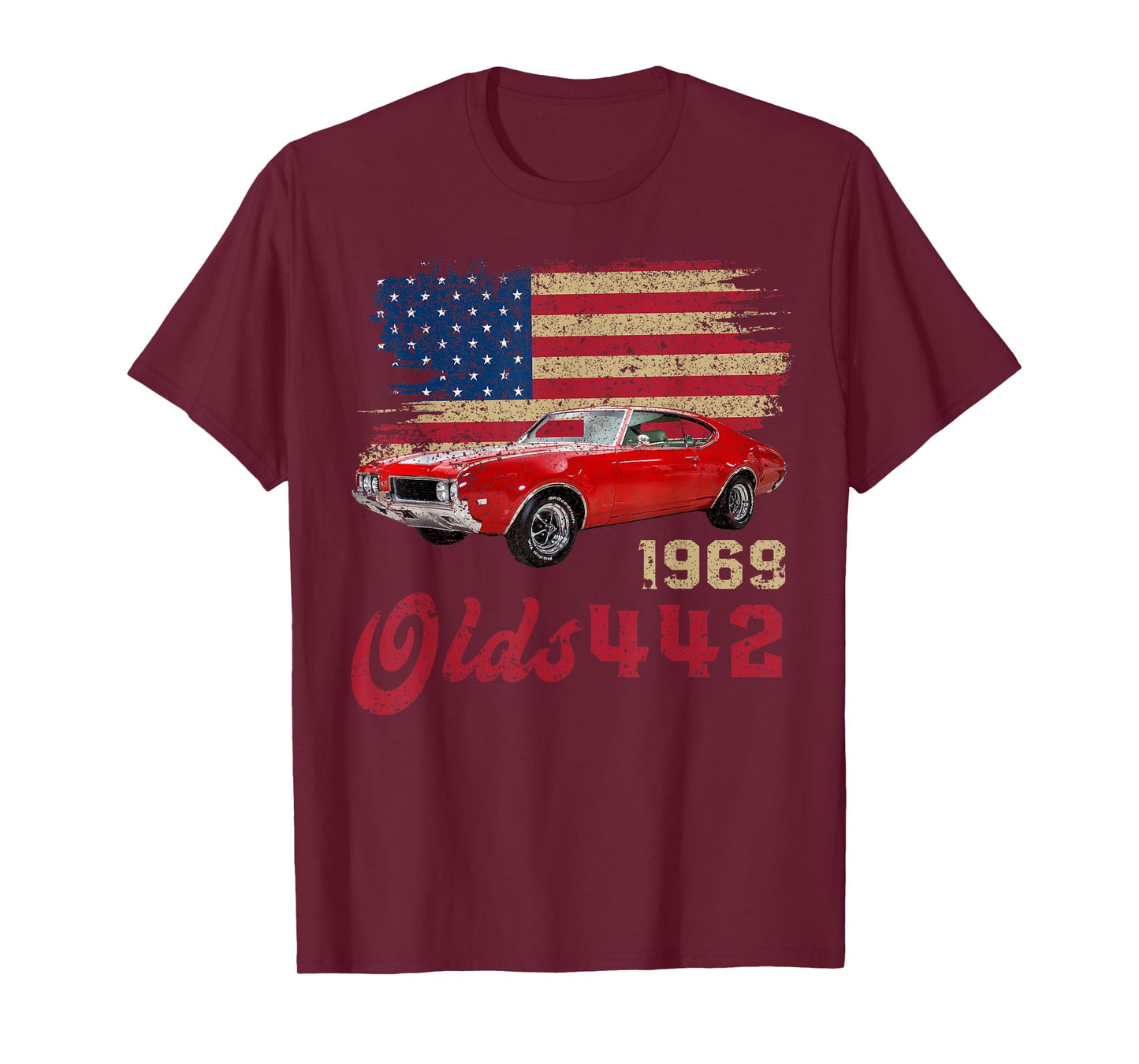 Jersey Style Olds 442 69 1969 Loves Old School Muscle Cars T-Shirt