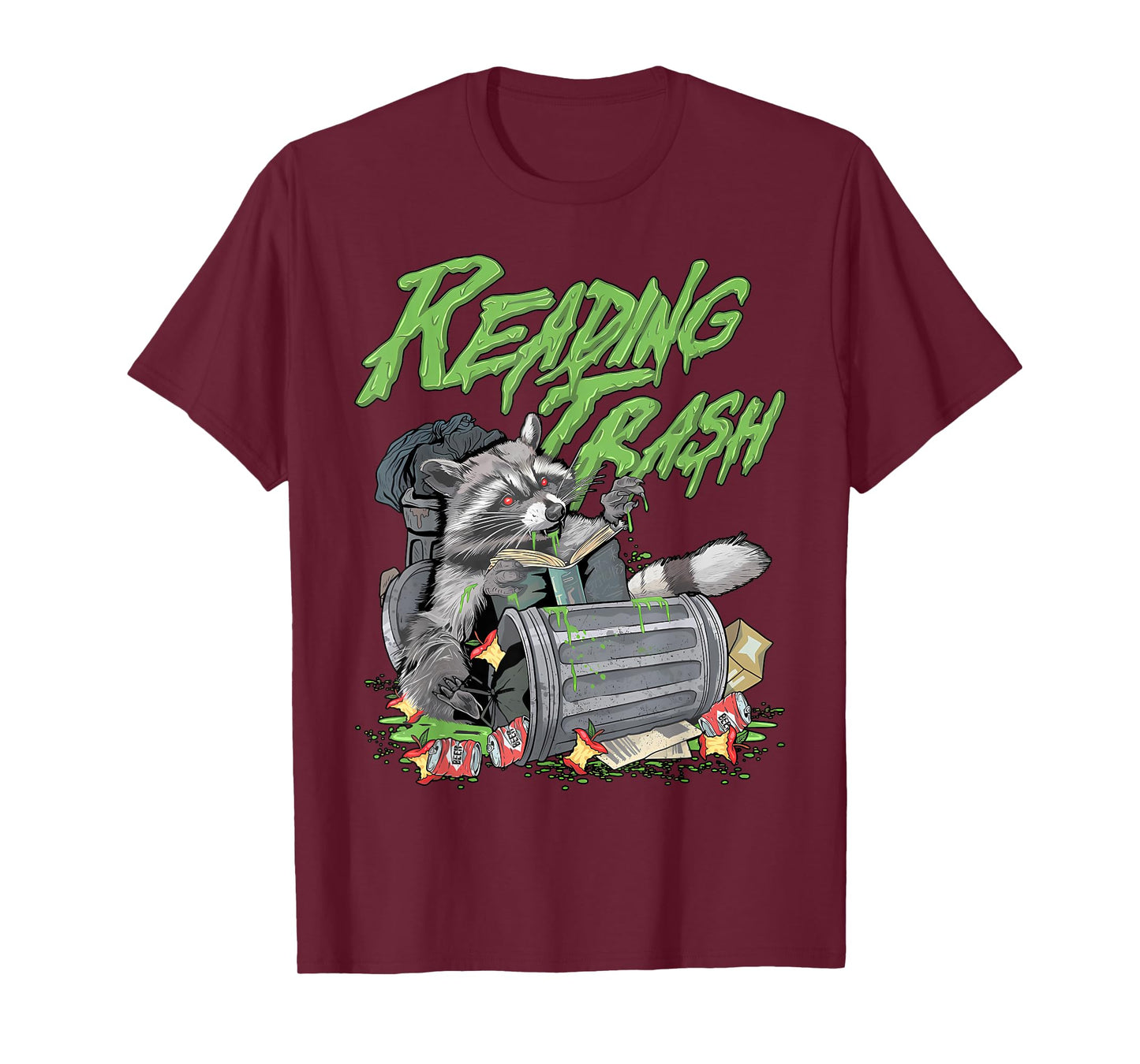 Reading Trash Racoon Bookworm Bookish Librarian Book Lover T-Shirt