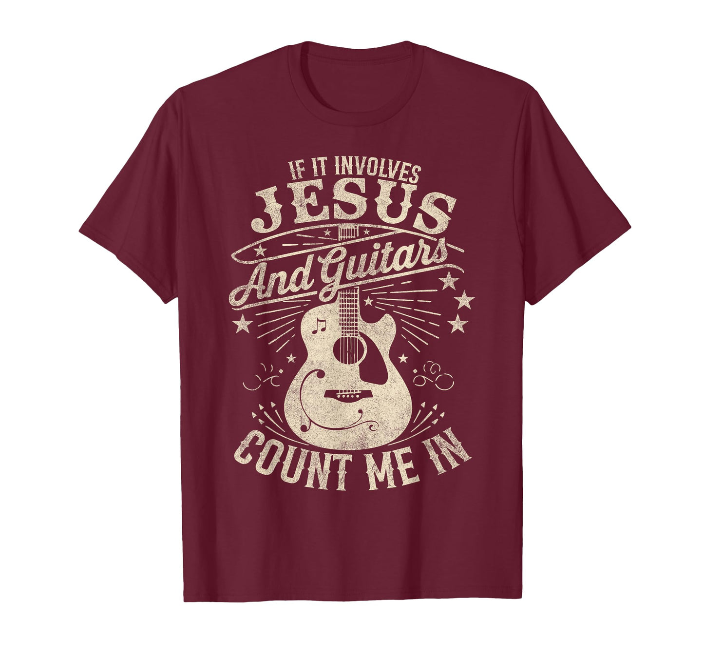 If It Involves Jesus And Guitars Vintage Christian Music T-Shirt