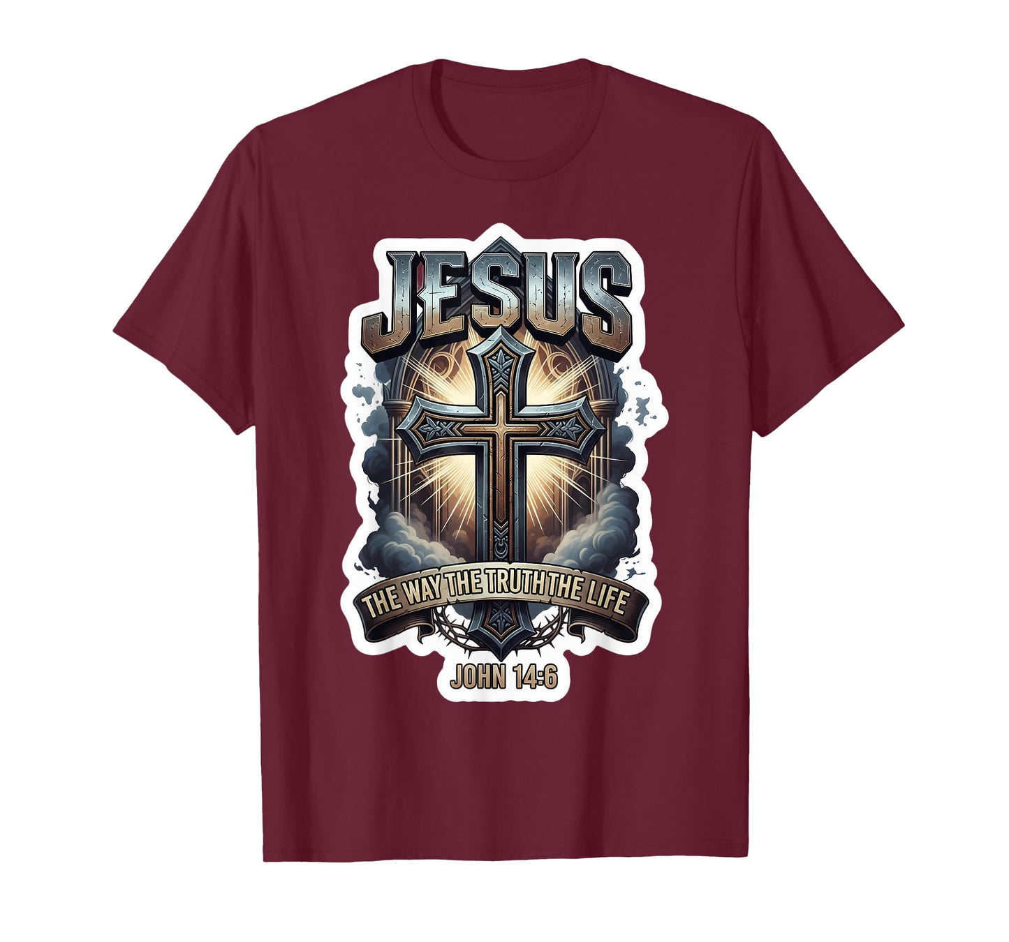 Jesus The Way Truth Life John 14:6 Christian Bible Quote T-Shirt