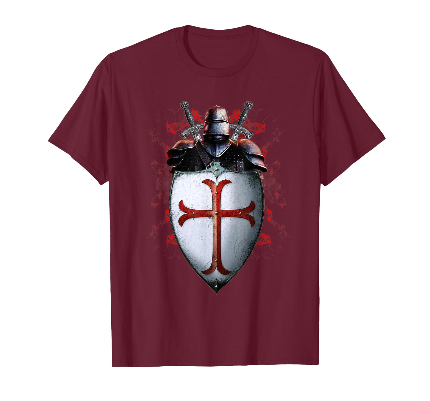 Knights Templar Flag Helmet Cross Sword Gift T-Shirt
