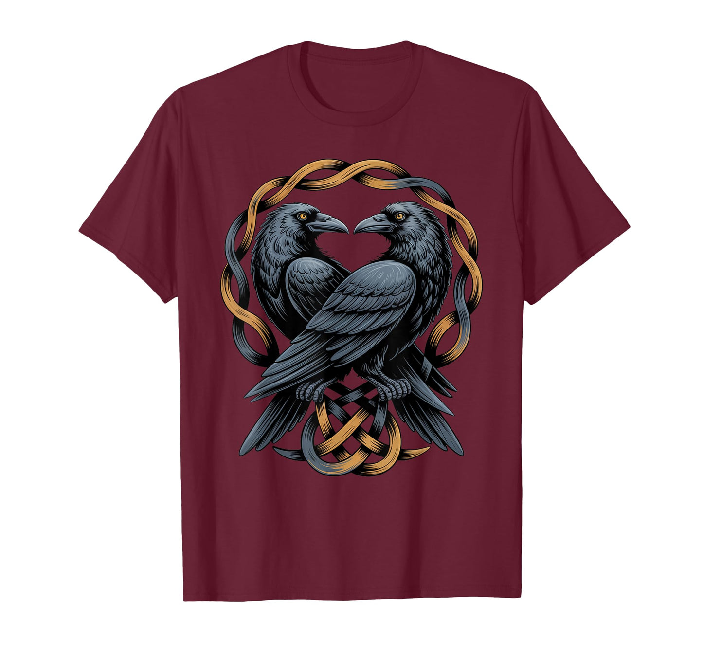 Viking Knotwork Odins Raven Valhalla Norse Mythology T-Shirt