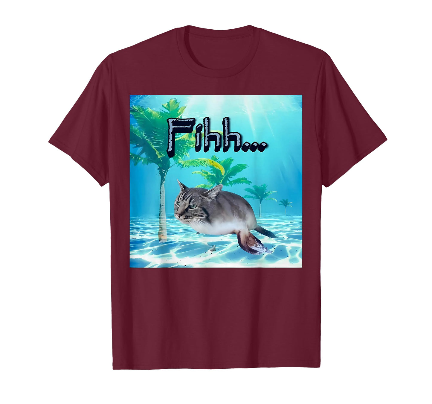 funny brainrot gen z humor cat meme fihh cat fish gen alpha T-Shirt