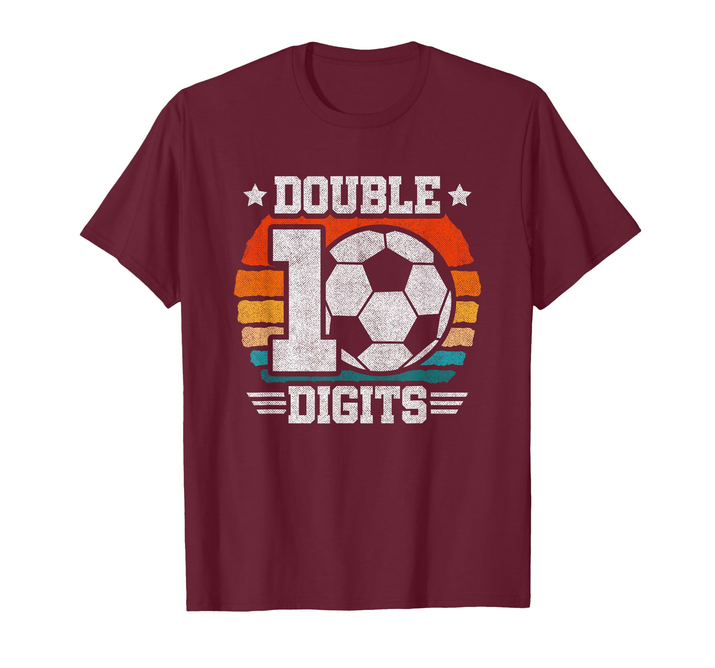 10th Birthday Double Digits - Soccer 10 Year Old Birthday T-Shirt