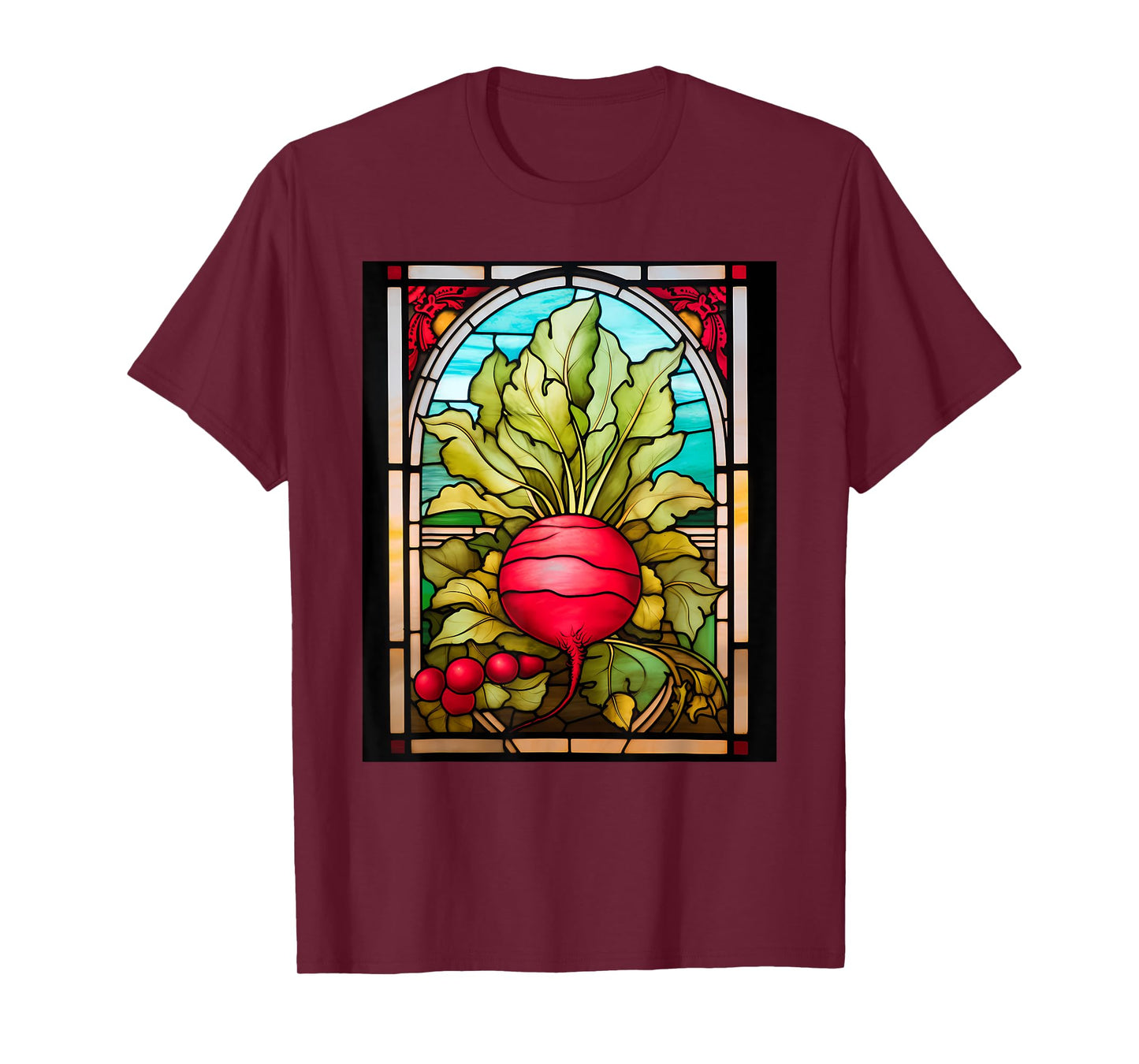 Stained Glass Style Radish T-Shirt