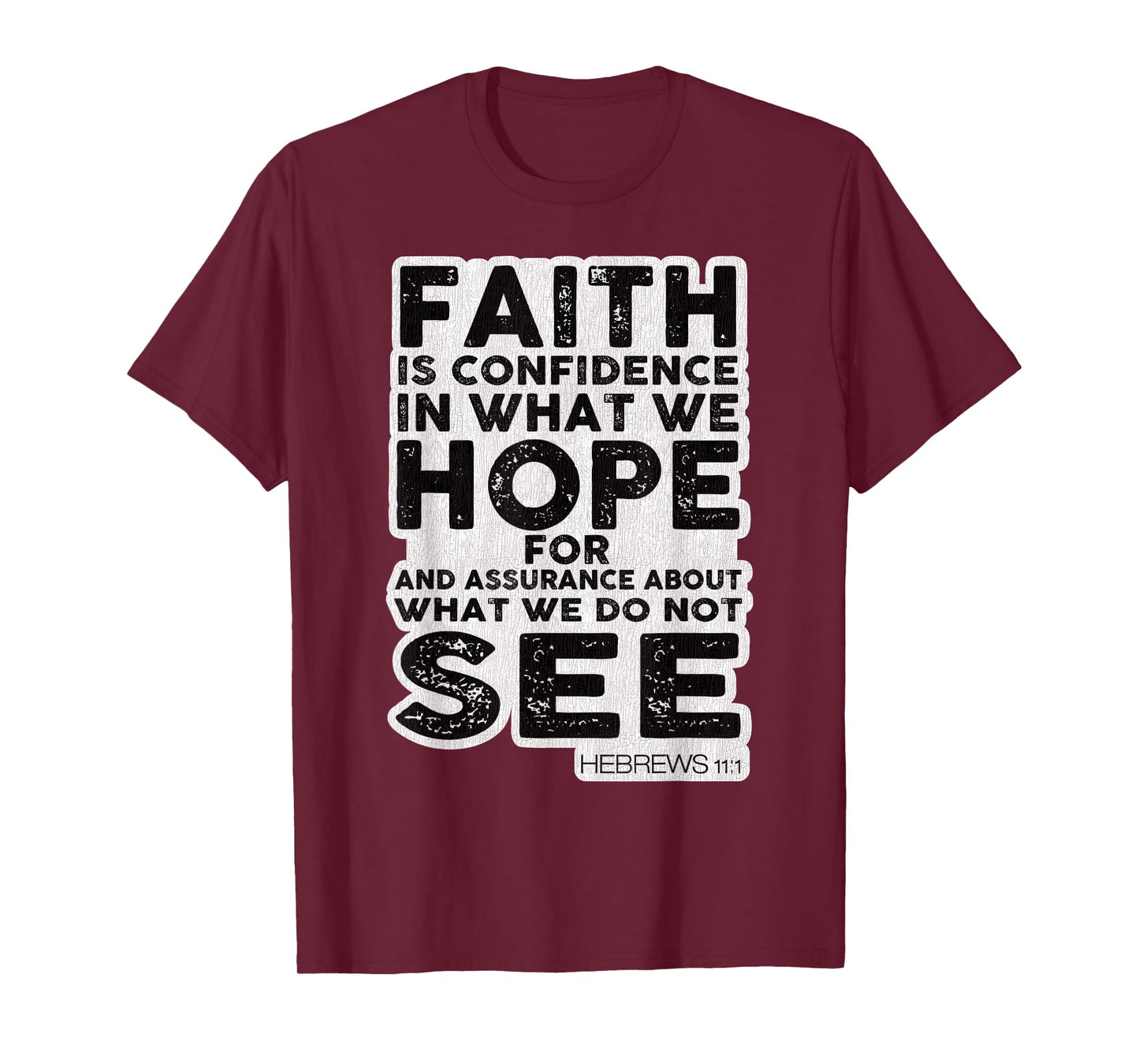Vintage Faith Is Confidence Jesus Bible Verse Hebrews 11 1 T-Shirt