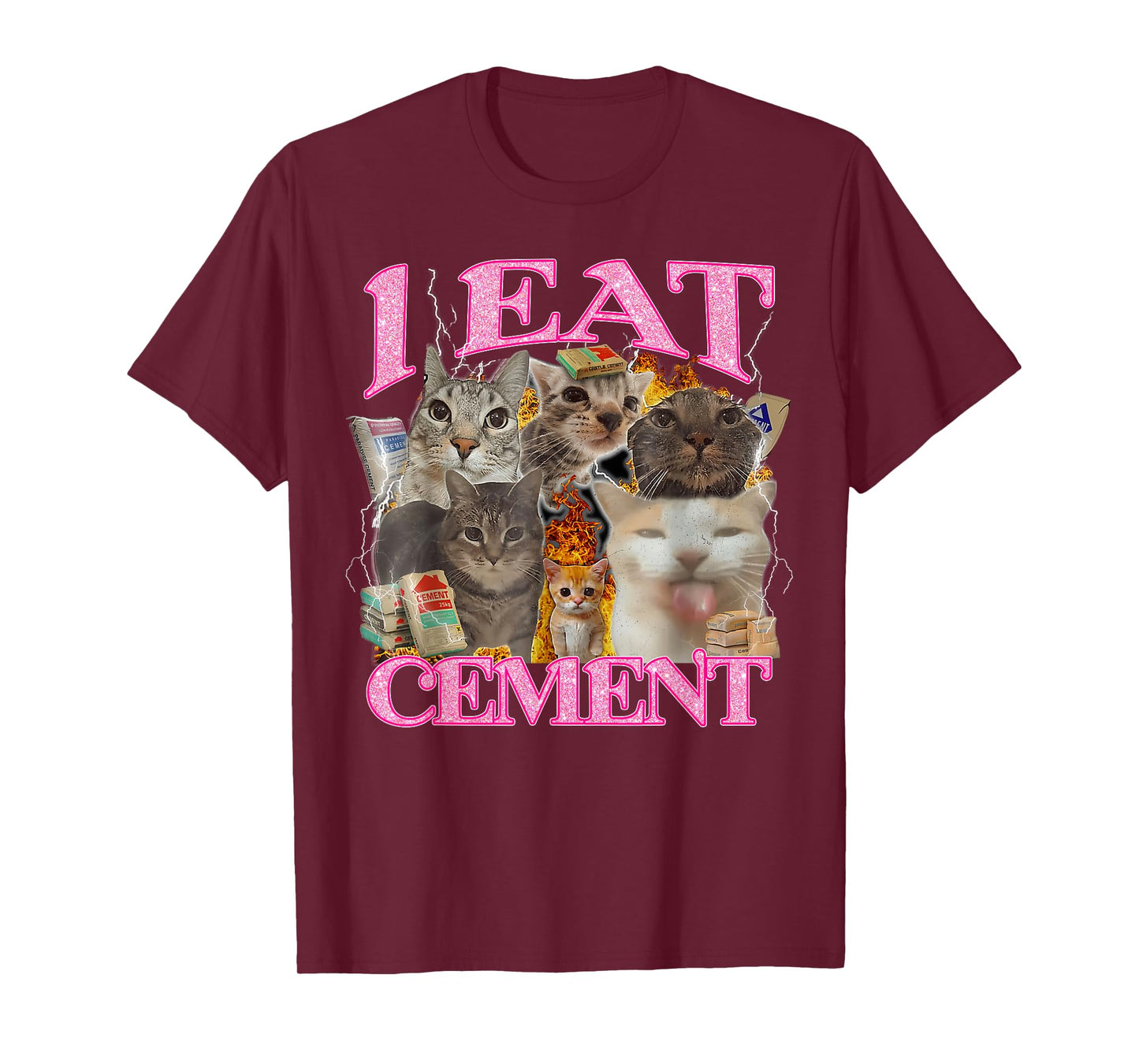 Funny Cat Meme I Eat Cement Japanese Quote Animal T-Shirt