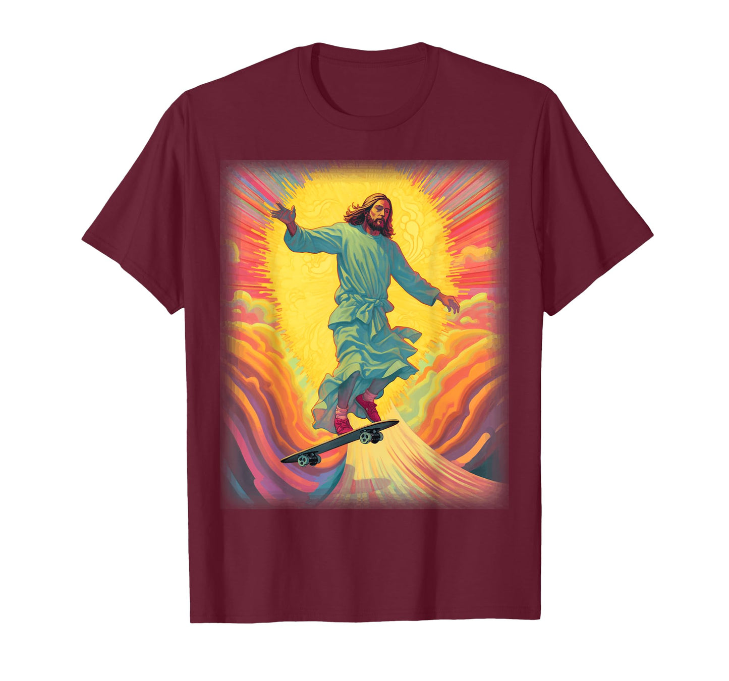 Jesus Skateboarder Heaven Skateboard Christian Skateboarding T-Shirt