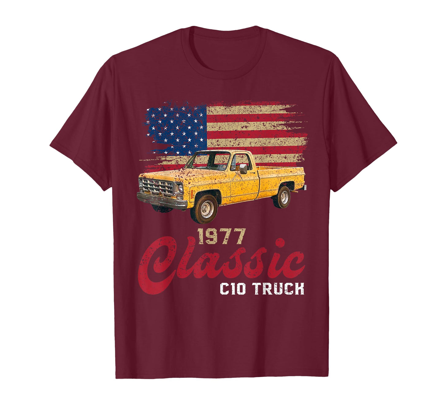 1977 77 c10 truck American Flag T-Shirt