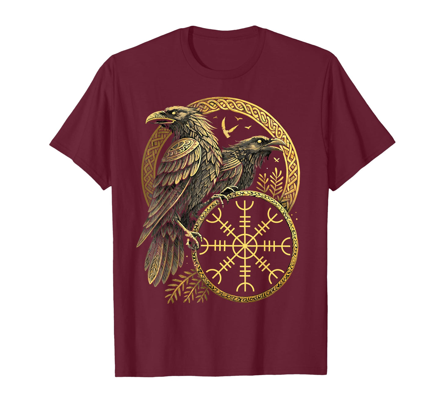 Viking Symbol - Huginn & Muninn Norse Raven - Aegishjalmur T-Shirt