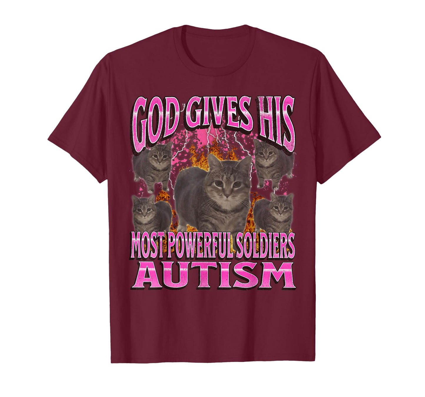 God Gives His Most Powerful Autism Funny Cat Meme Bootleg T-Shirt