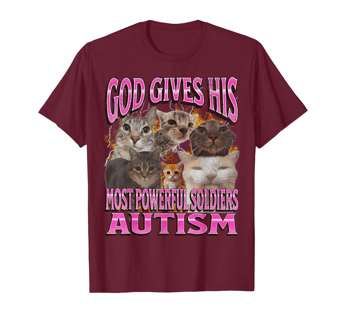 God Gives His Most Powerful Autism Funny Cat Meme Bootleg T-Shirt for Men Women
