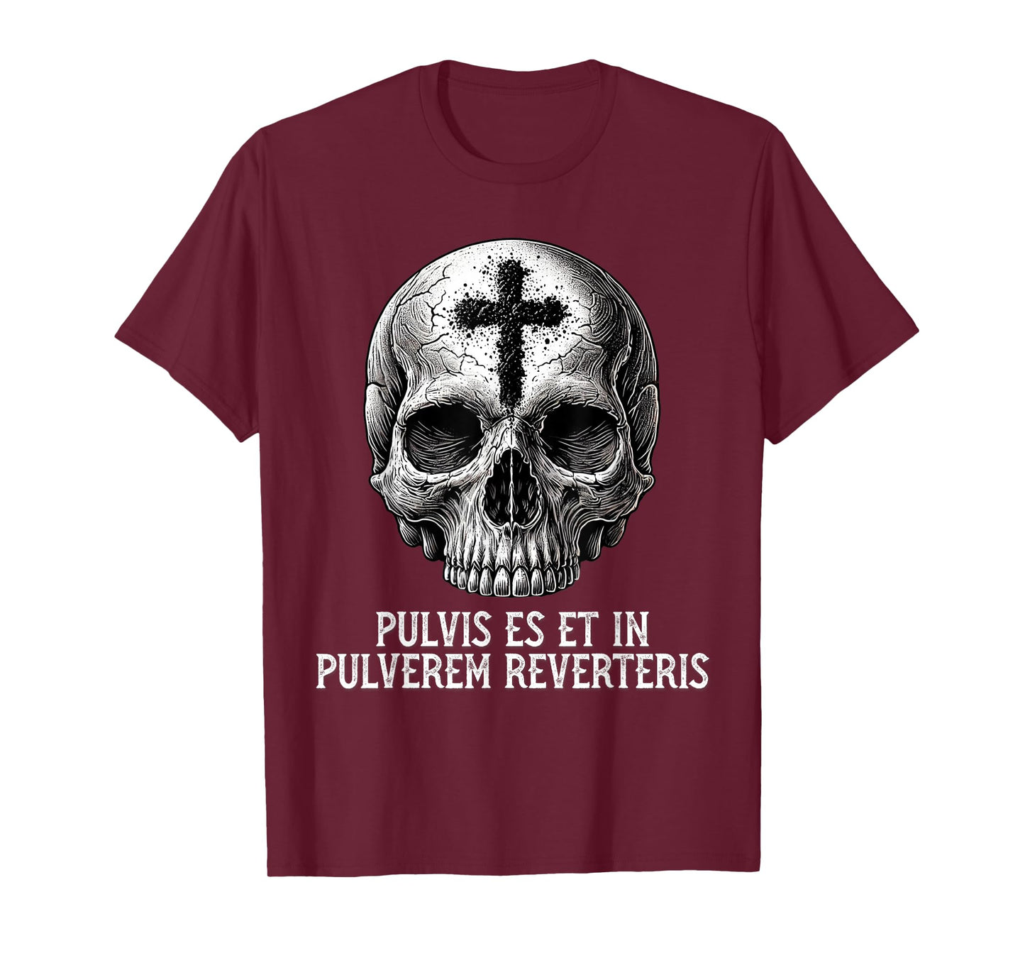 Memento Mori Catholic Crucifix Traditional Latin Mass Skull T-Shirt