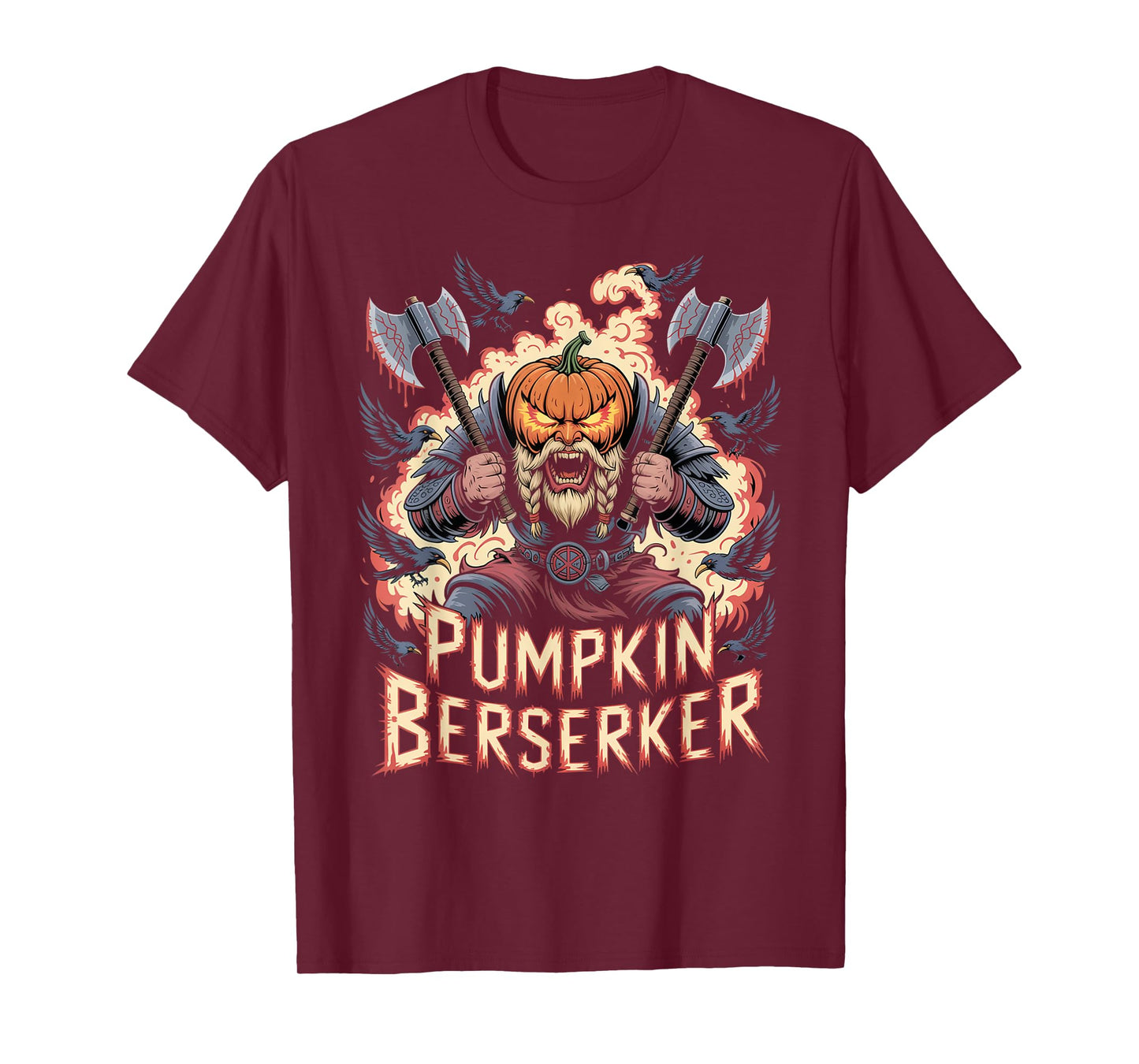 Norse Mythology Halloween - Pumpkin Viking Berserker T-Shirt