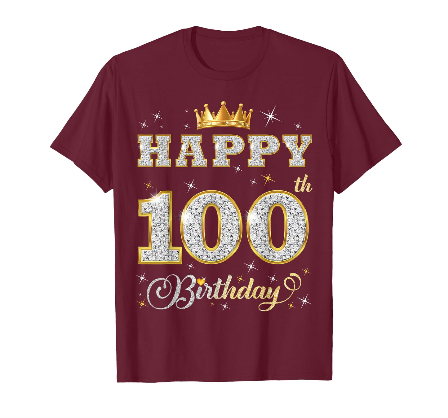 Happy 100th Birthday 100 Years Old Women Men Birthday Party T-Shirt