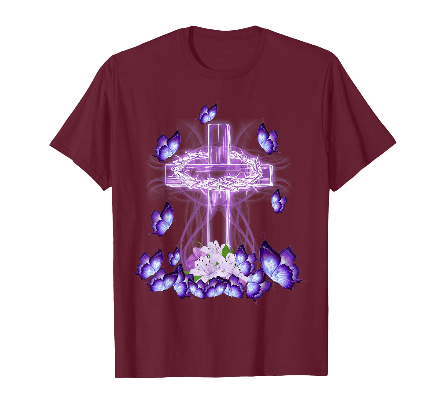Beautiful Cross And Butterflies Tshirt for Jesus Lovers T-Shirt
