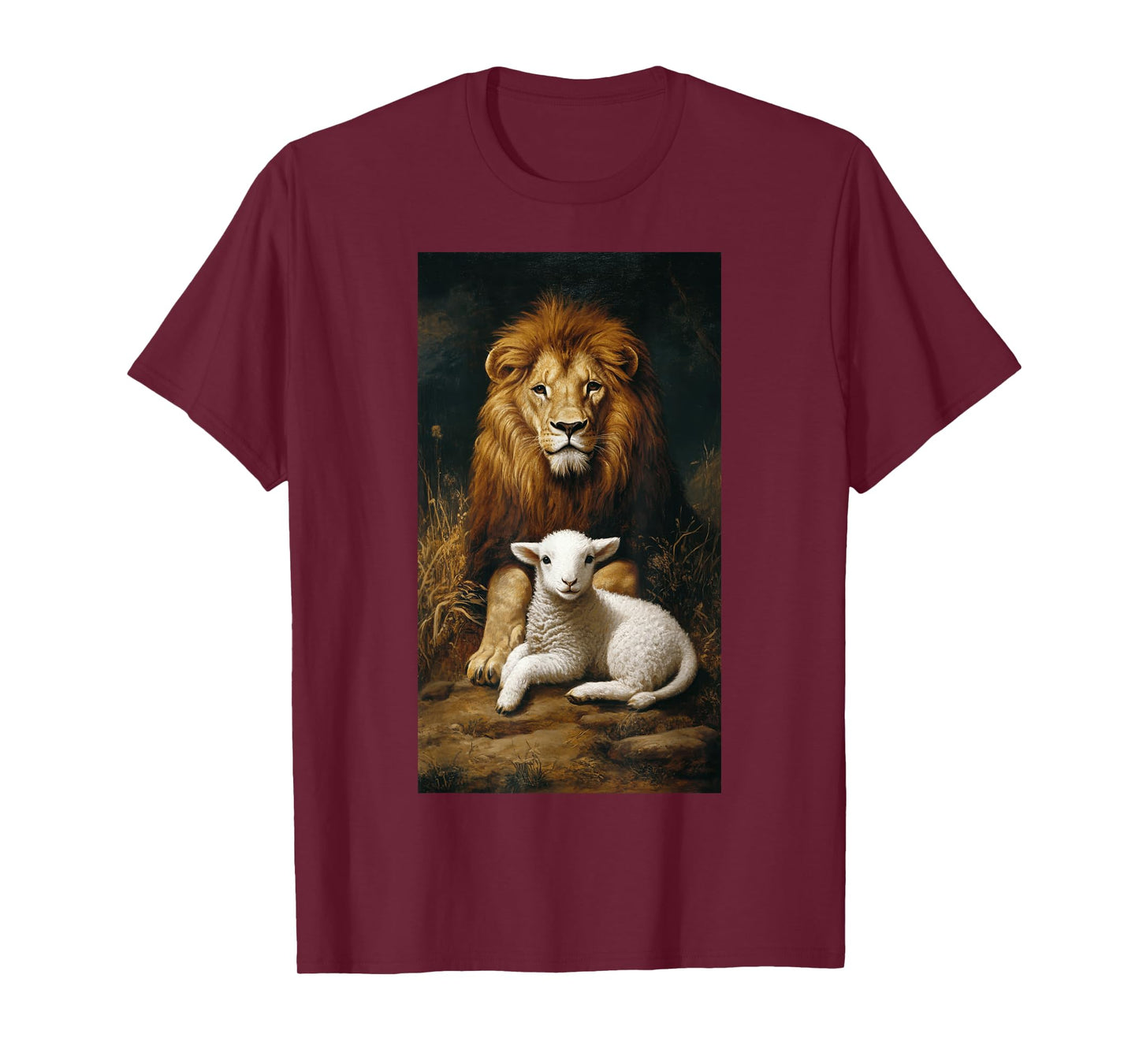Wildlife Nature Animal lover Biblical themes Christianity Lamb Lion Together Peace Strength T-Shirt
