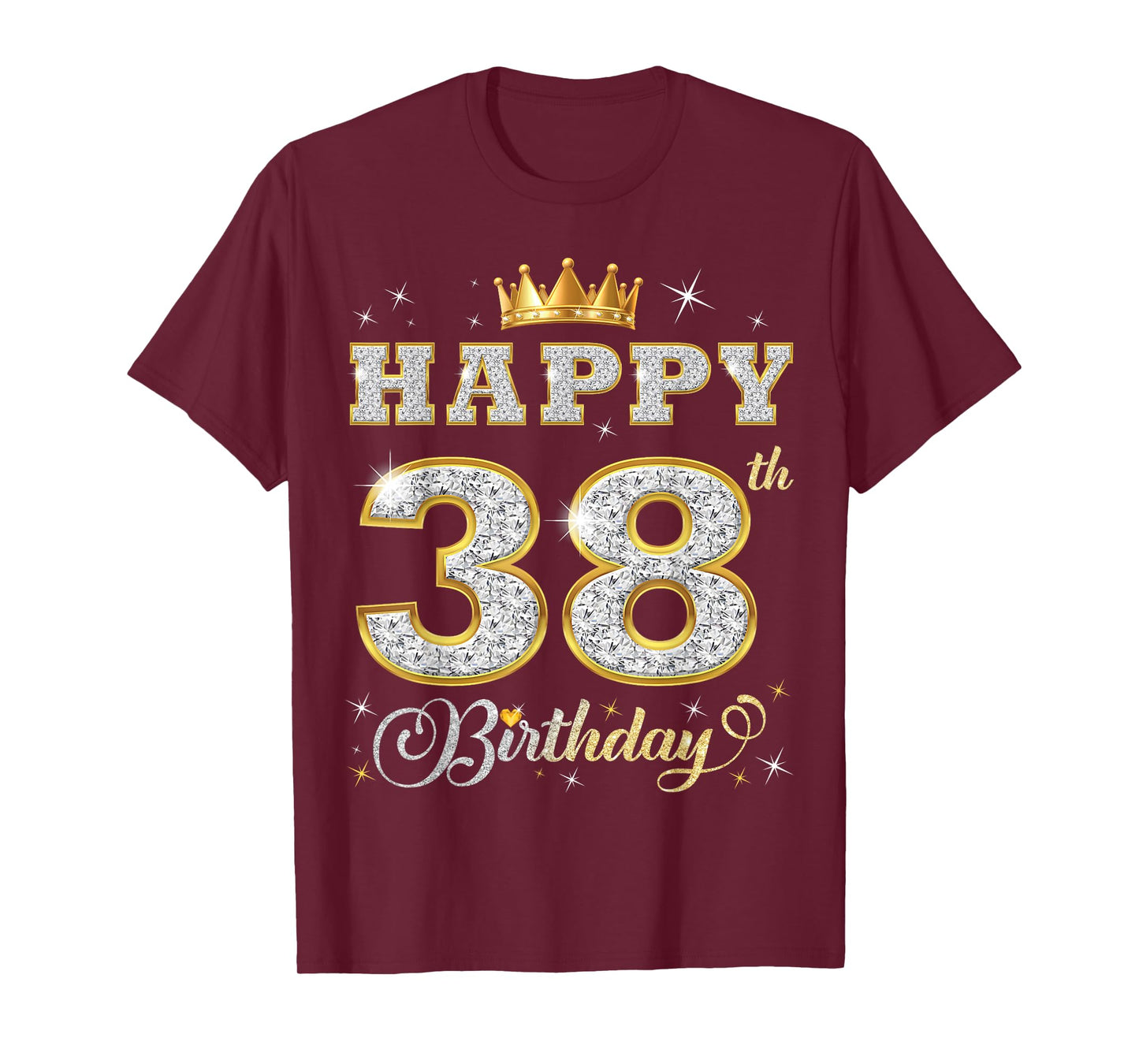 Happy 38th Birthday 38 Years Old Women Men Birthday Party T-Shirt