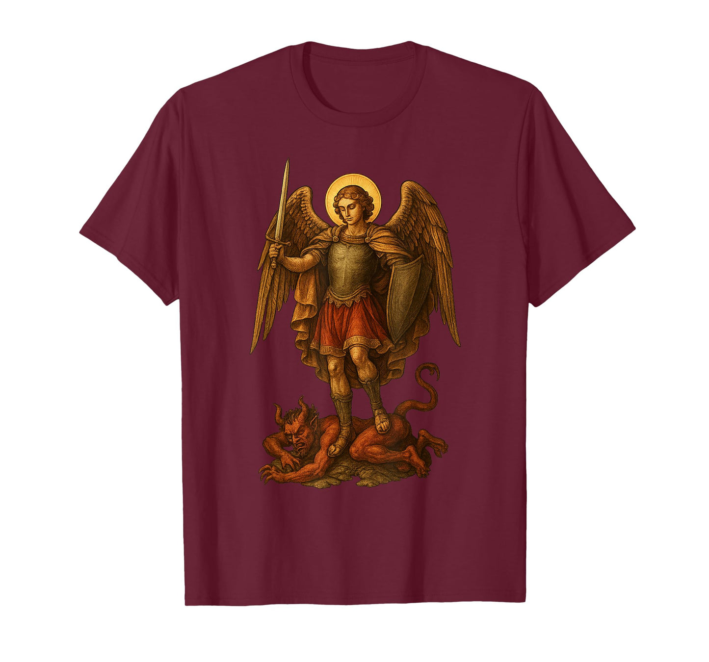 Archangel Michael defeats the devil - St. Michael T-Shirt