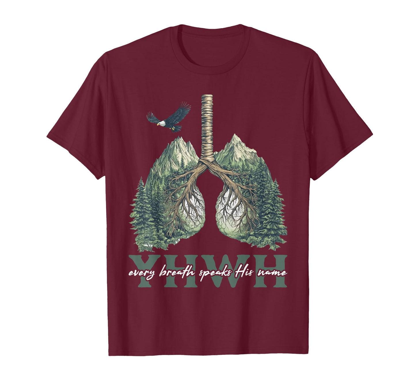 Floral Lung Christian Our Very Breath Speaks His Name YHWH T-Shirt