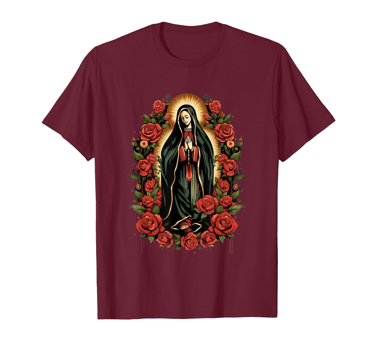 Our Lady De Guadalupe Shirt Men Women Roses T-Shirt
