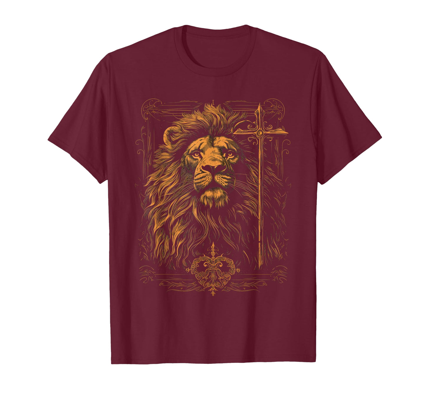 Christian Cross Lion Religious Faith Jesus Pastor T-Shirt