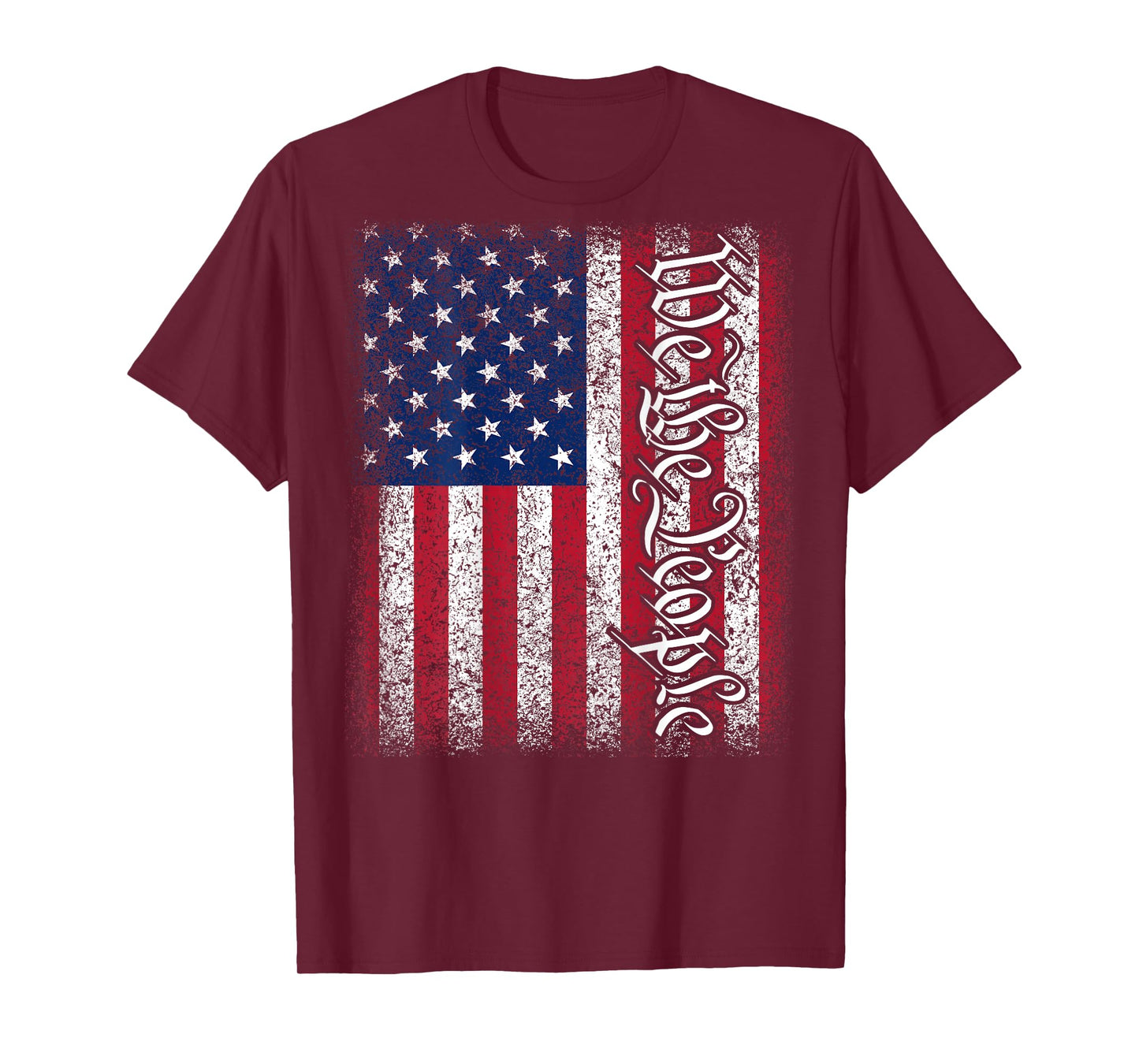 (Art on Back) American USA Flag We The People Patriotic T-Shirt