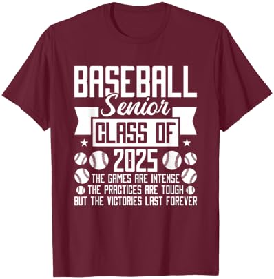 Class Of 2025 Baseball Senior Night T-Shirt - T-Shirt | Maroon