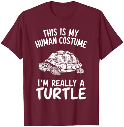 This Is My Human Costume I'm Really A Turtle Halloween T-Shirt - T-Shirt | Maroon