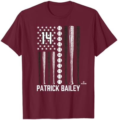 Baseball American Flag Patrick Bailey San Francisco Baseball T-Shirt - T-Shirt | Maroon